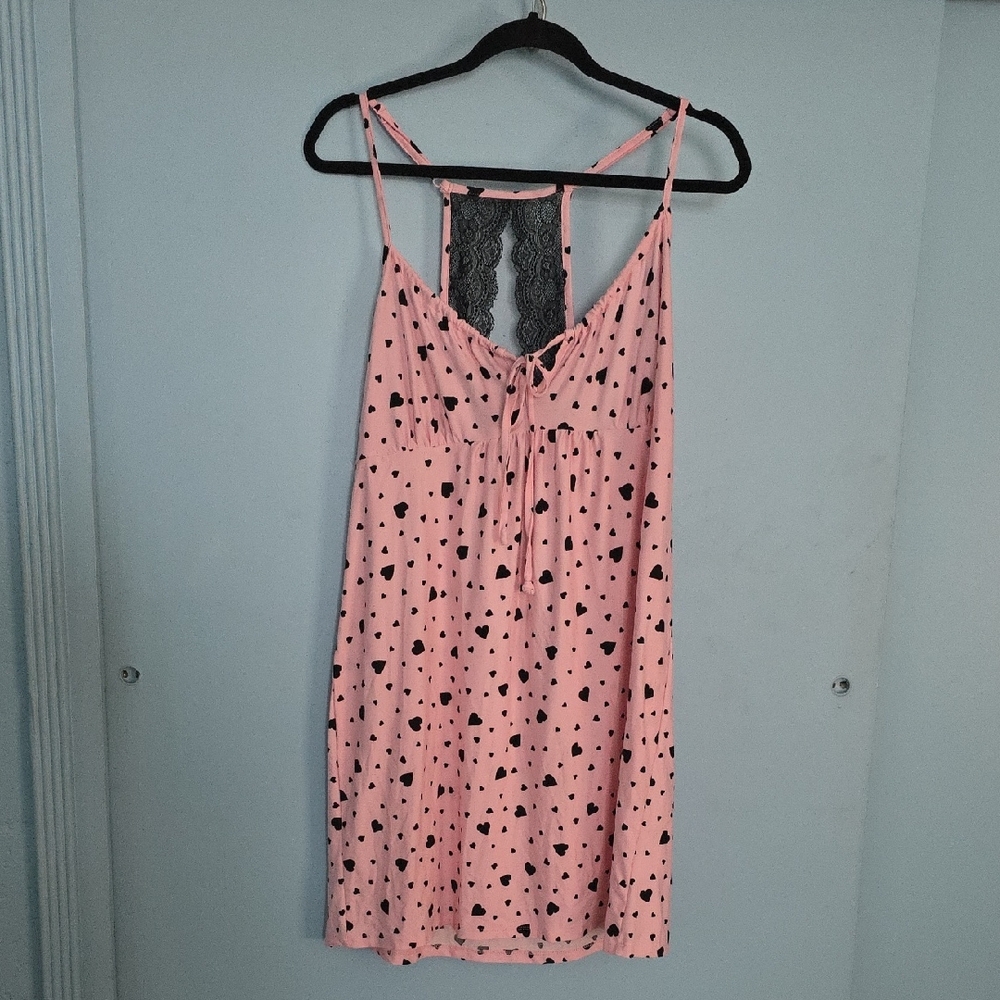 Secret Treasures Pink and Black Heart Chemise